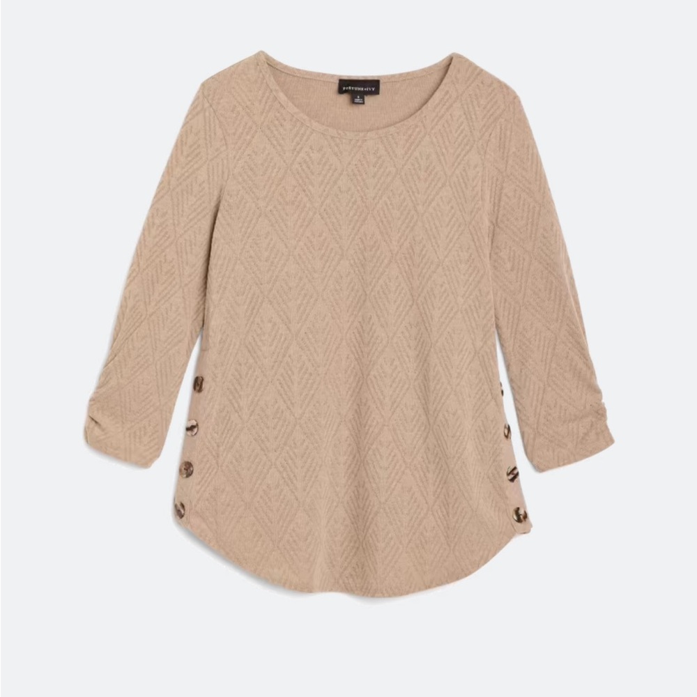 2/$30 🌸 Fortune & Ivy Cream 3/4 Sleeve Relaxed Blouse with Crew Neck Stitch Fix